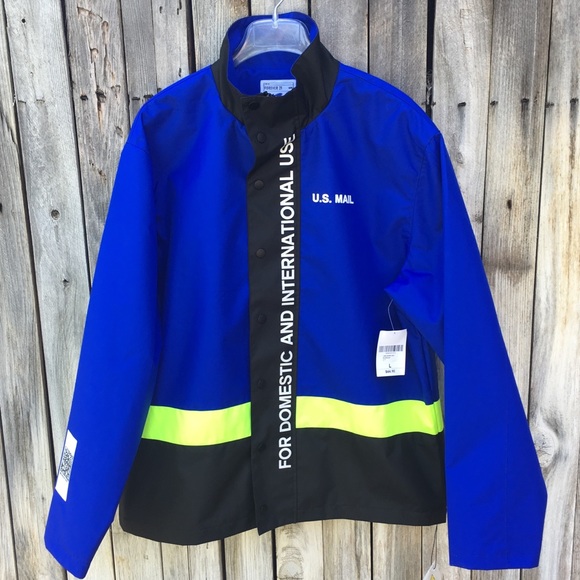 NWT Forever 21 USPS Graphic Reflective Trim Jacket - Picture 2 of 8